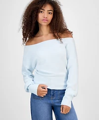 Hippie Rose Juniors' Off-The-Shoulder Slouchy Sweater