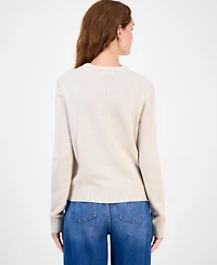 Just Polly Juniors' Embroidered Novelty Crewneck Sweater