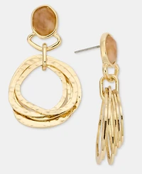 Style & Co Stone & Hammered Ring Doorknocker Drop Earrings, Macy's Exclusive