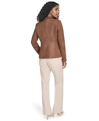 Tommy Hilfiger Women's Scuba Suede One Button Collared Blazer