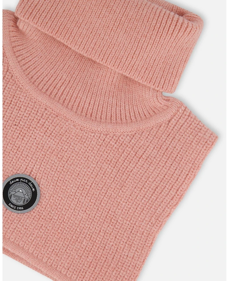 Deux par Girl Turtleneck Neckwarmer Dusty Pink - Toddler|Child