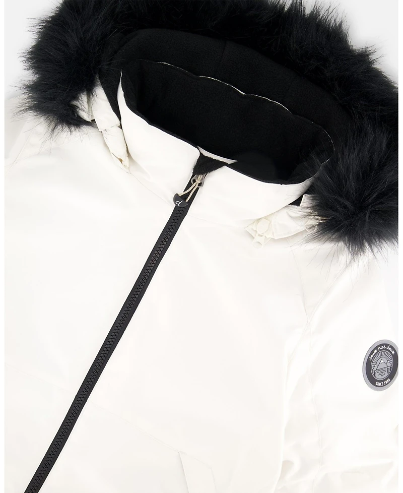 Deux par Girl Two-Piece Play Snowsuit Off-White with Printed Pants