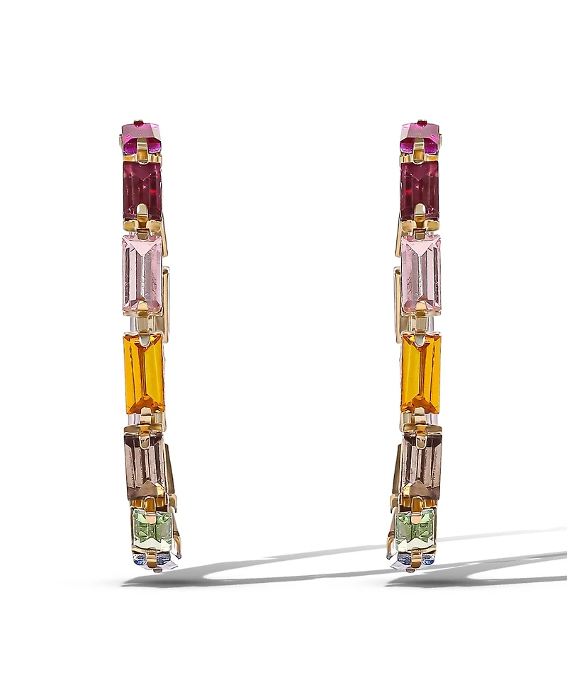 Jessica Simpson Multicolor Gemstone Hoop Earrings