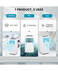 10000 Btu(Ashrae) Portable Air Conditioner with Remote Control
