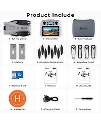 Contixo F21 Pro Foldable Drone with 4.3" Screen Remote, Obstacle Avoidance, Brushless Motors, 2 Batteries for Beginners