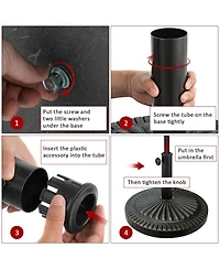 Gymax 30LBS Round Patio Market Umbrella Base Heavy-Duty Outdoor Stand
