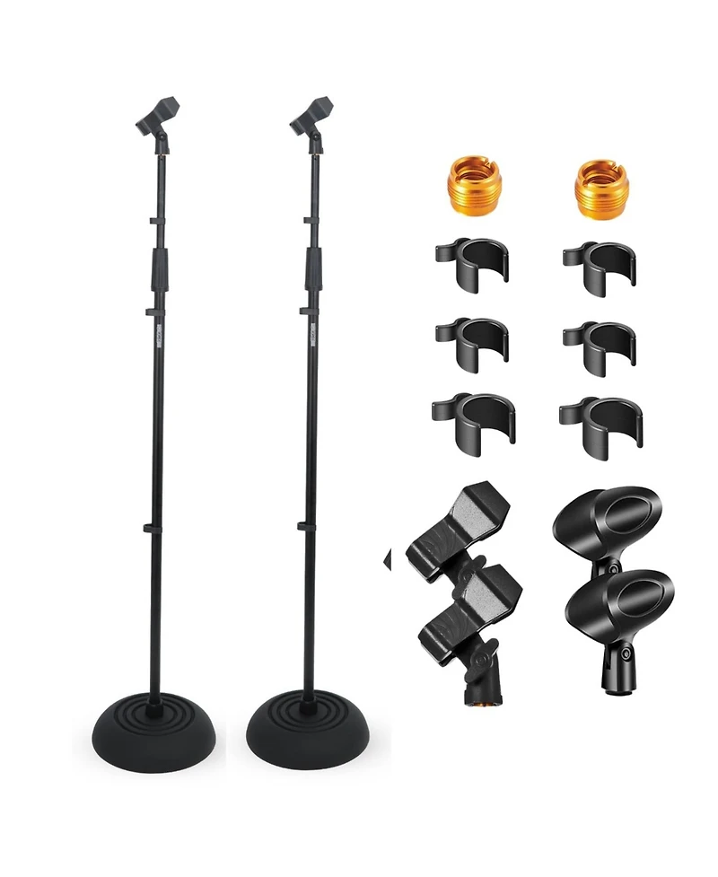 5 Core Microphone Stand Floor 4 Pcs Adjustable w Extending Telescoping Boom Arm