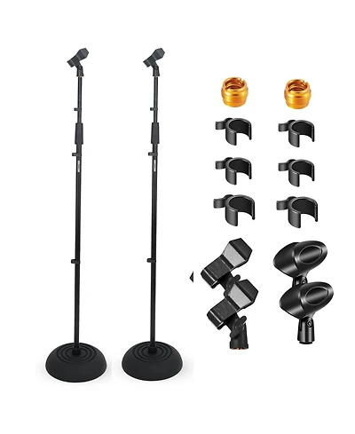 5Core Mic Stand Pair Floor Heavy Duty Height Adjustable Pedestal Para Microfono for Singing On Stage Studio