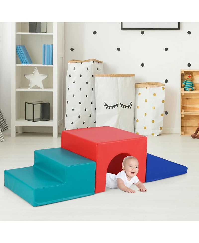 Gymax Toddler Climb & Crawl Activity Playset Blocks w/ Waterproof Pu Cover Epe Foam Multi-color
