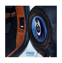 Pyle 6.5" Three-Way Sound Speaker System 180W Rms 360W Power Handling 4 Ohm Impedance for Car Audio PL63BL Blue