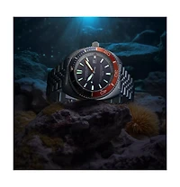 Stuhrling 1008 Men s Automatic Watch Tonneau Stainless Steel Case Blue Dial Pepsi Red Blue Bezel Jubilee Bracelet 200M Water Resistant Date Window