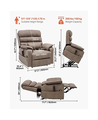 Slickblue Dual Motor Power Recliner Sofa with Massage, Heat, Cup Holders, and Wireless Charging