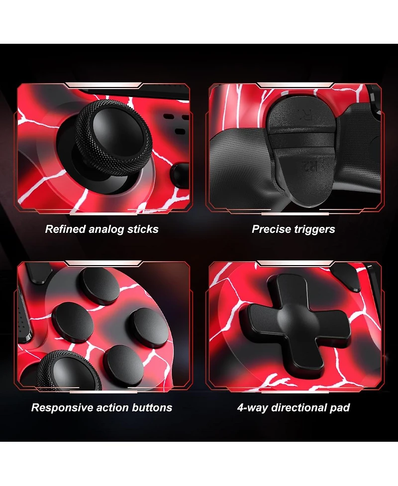 Nbcp Wireless Controller for PS4 with Dual Vibration, 6-Axis Motion Sensor, Speaker, Audio Jack, Touch Pad, Share Button