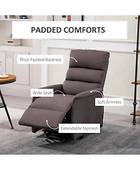 Flynama Electric Power Lift Recliner Chair for Elderly, Fabric Lift Chair with Remote Control, Side Pockets for Living Room, Brown
