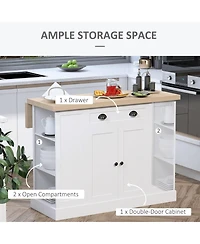 Halifax North America White Kitchen Helper: Freestanding Island Table with Drop Leaf