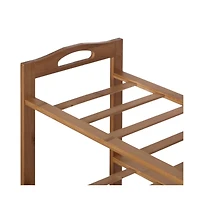 Basicwise Bamboo Storage Shoe Rack, Free Standing Shoe Organizer Storage Rack