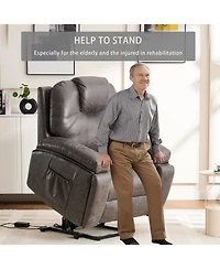 Flynama Power Lift Recliner Chair with Massage for Elderly, Overstuffed Wide Recliners, Heavy Duty and Safety Motion Reclining Mechanism