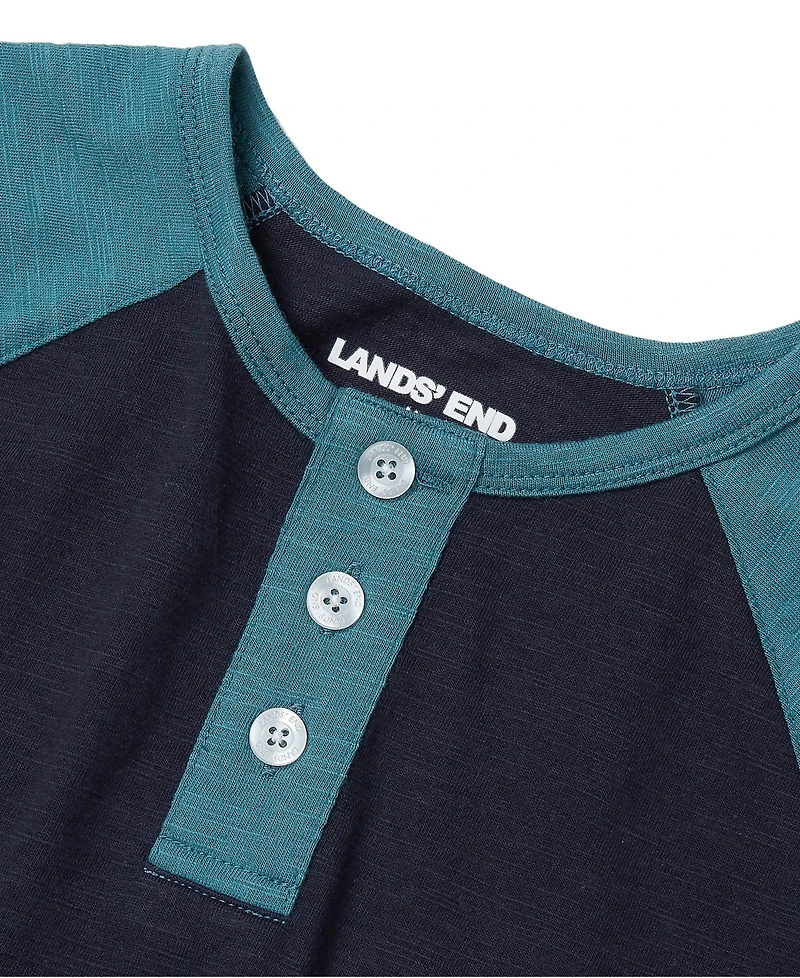 Lands' End Boys Short Sleeve Henley Tee