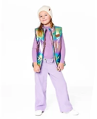 Deux par Big Girls Quilted Mid-Season Sleeveless Vest Metallic Multicolor