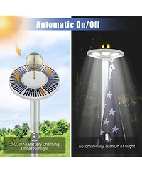 Yescom Bravery 20ft Eagle Topper Sectional Aluminum Flag Pole Kit with Solar Light Us Flag Ball Top for Outside, Silver