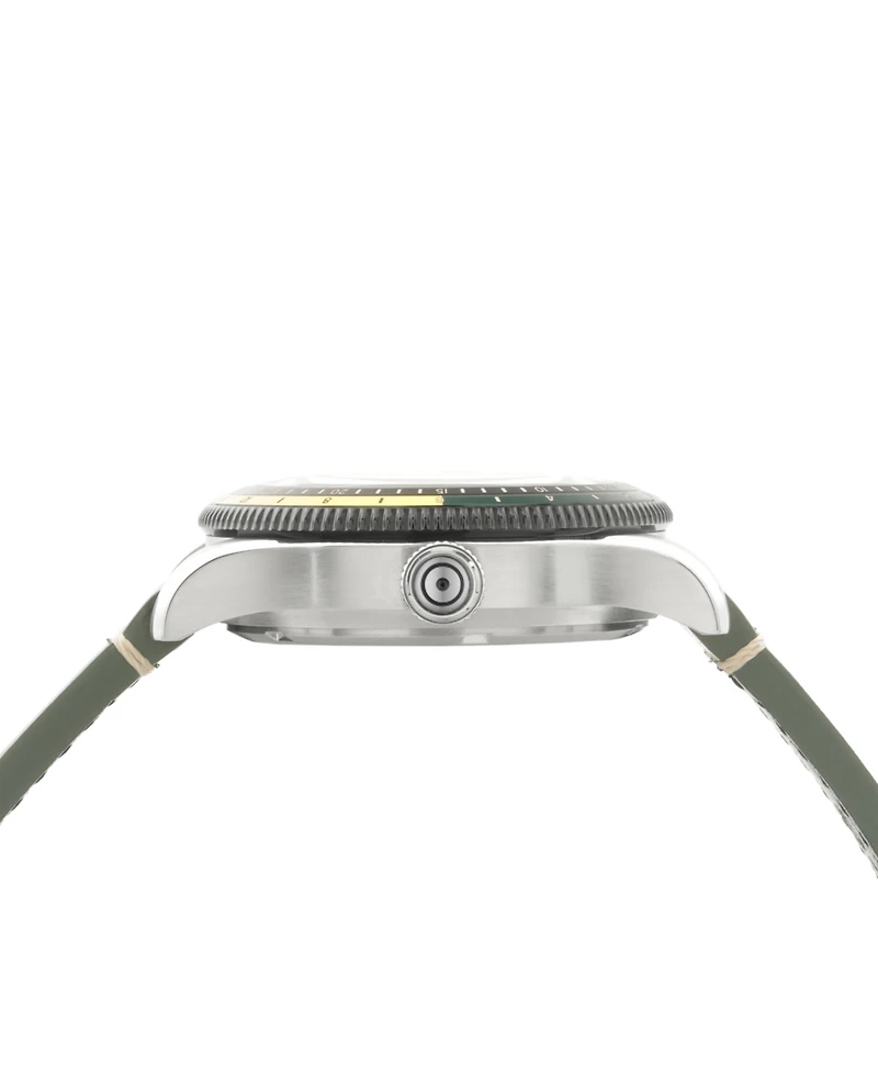 Avi-8 Men's Flyboy Green Leather Strap Watch, 40mm