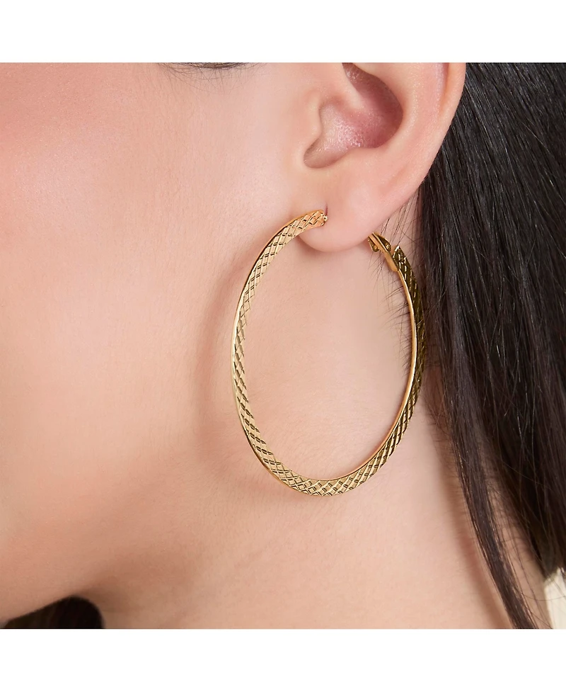 Jessica Simpson Textured Gold-Tone Large Hoop Earrings