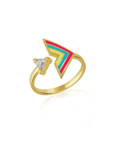 Enamel Arrow Ring In Sterling Silver