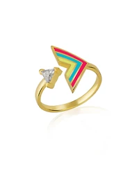 Enamel Arrow Ring In Sterling Silver