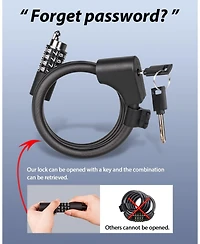 Bike Lock Cable with Combination,High Security 5-Digit Resettable Combination Bicycle Lock Anti-Theft, with Mounting Bracket for Bikes and Scooters-12