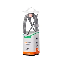 Ventev Alloy Usb A to Usb C High Speed Ultradurable 10 Foot Cable-Silver