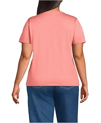 Lands' End Plus Relaxed Supima Cotton Crew Neck T-Shirt