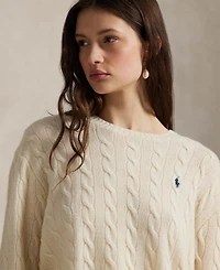 Polo Ralph Lauren Women's Cable Wool-Cashmere Crewneck Sweater