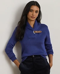 Lauren Ralph Women's Sabree Long Sleeve Buckle-Trim Sweater