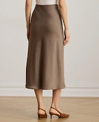 Lauren Ralph Women's Satin Charmeuse Midi Skirt