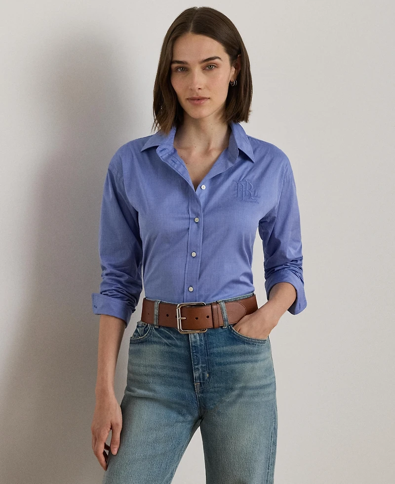 Lauren Ralph Women's End on Kott Long Sleeve Relaxed Fit Shirt