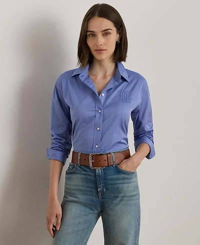 Lauren Ralph Women's End on Kott Long Sleeve Relaxed Fit Shirt