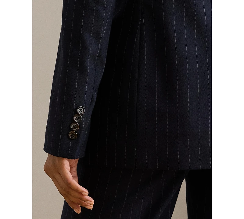 Lauren Ralph Women's Suiting-Ryen Double-Breasted Pinstripe Twill Blazer