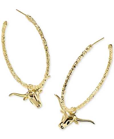 Kendra Scott Gold-Tone Longhorn Large Hoop Earrings, 2"