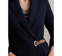 Lauren Ralph Women's Buckle-Trim Herringbone Jacquard Blazer