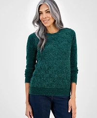Style & Co Women's Chenille Crewneck Cable-Knit Sweater, Macy's Exclusive