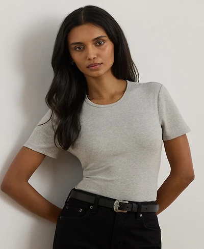 Lauren Ralph Women's Stretch Cotton Crewneck Tee