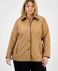 Jones New York Plus Quilted Snap-Front Jacket
