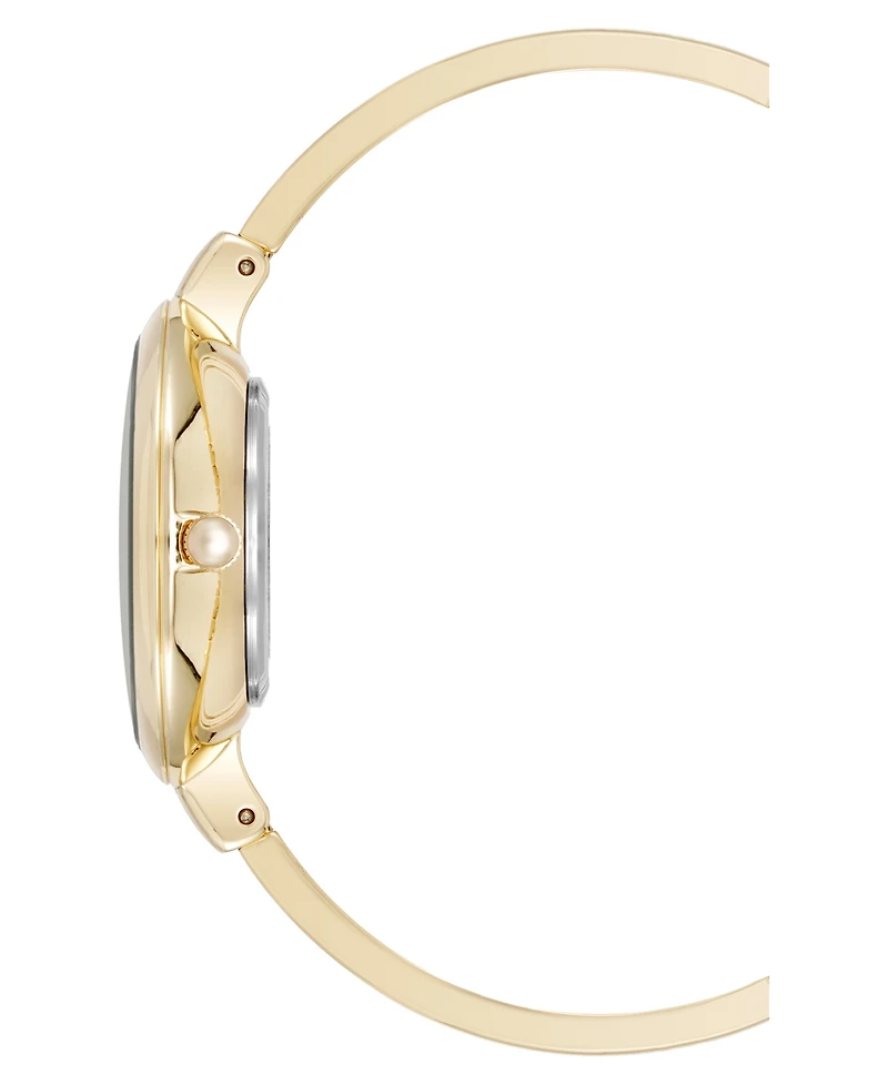 Anne Klein Women's Quartz Pink and Gold-Tone Metal Alloy Bangle Watch Set, 32mm