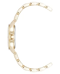 Anne Klein Women's Quartz White and Gold-Tone Metal Alloy Watch, 31mm