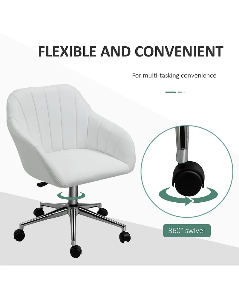 Vinsetto Mid-Back Home Office Chair w/ Tub Seat Design, Adjustable Height,