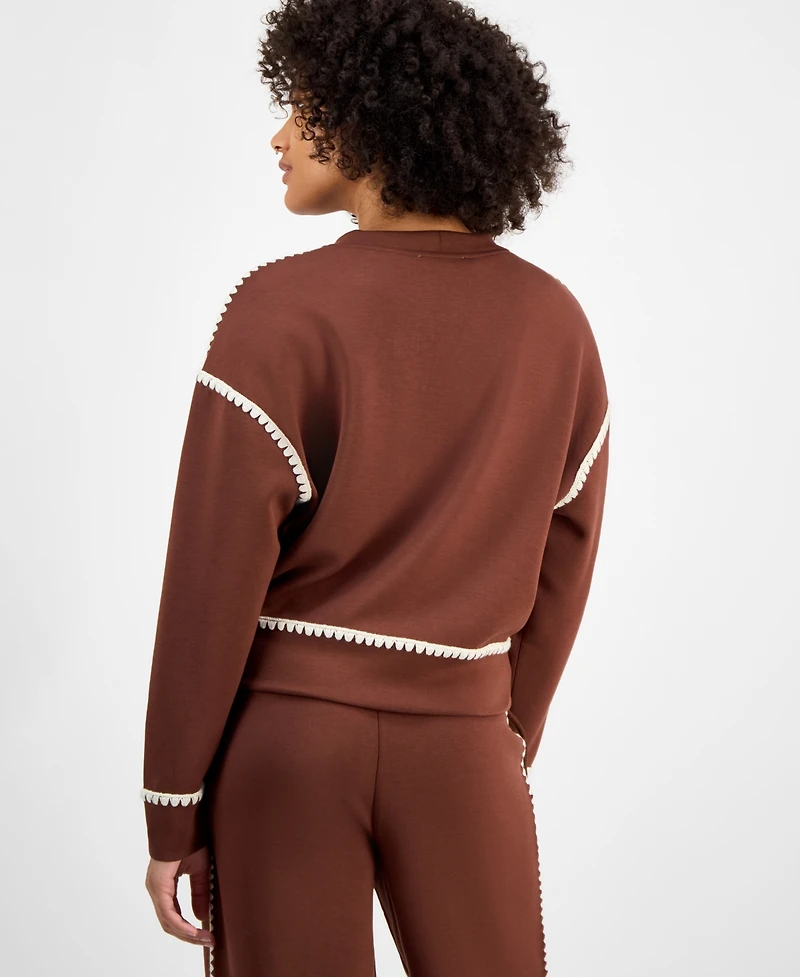 And Now This Women's Contrast Stitch Crewneck Sweatshirt, Macy's Exclusive