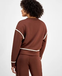 And Now This Women's Contrast Stitch Crewneck Sweatshirt, Macy's Exclusive