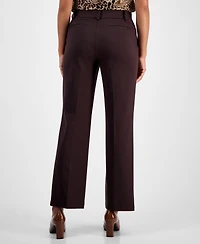 Kasper Women's Mid-Rise Pull-On Straight-Leg Pants, Regular & Petite