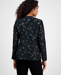 Kasper Women's Metallic Jacquard Collarless Jacket, Regular and Petite Sizes