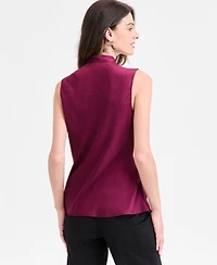 Kasper Tie-Neck Sleeveless Blouse, Regular & Petite